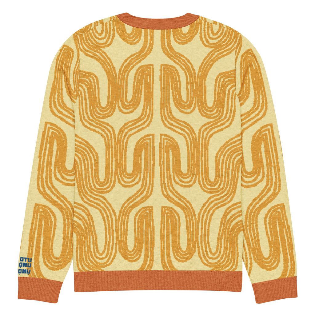 Aru crew-neck sweater in Oloma orange — Onu Monu
