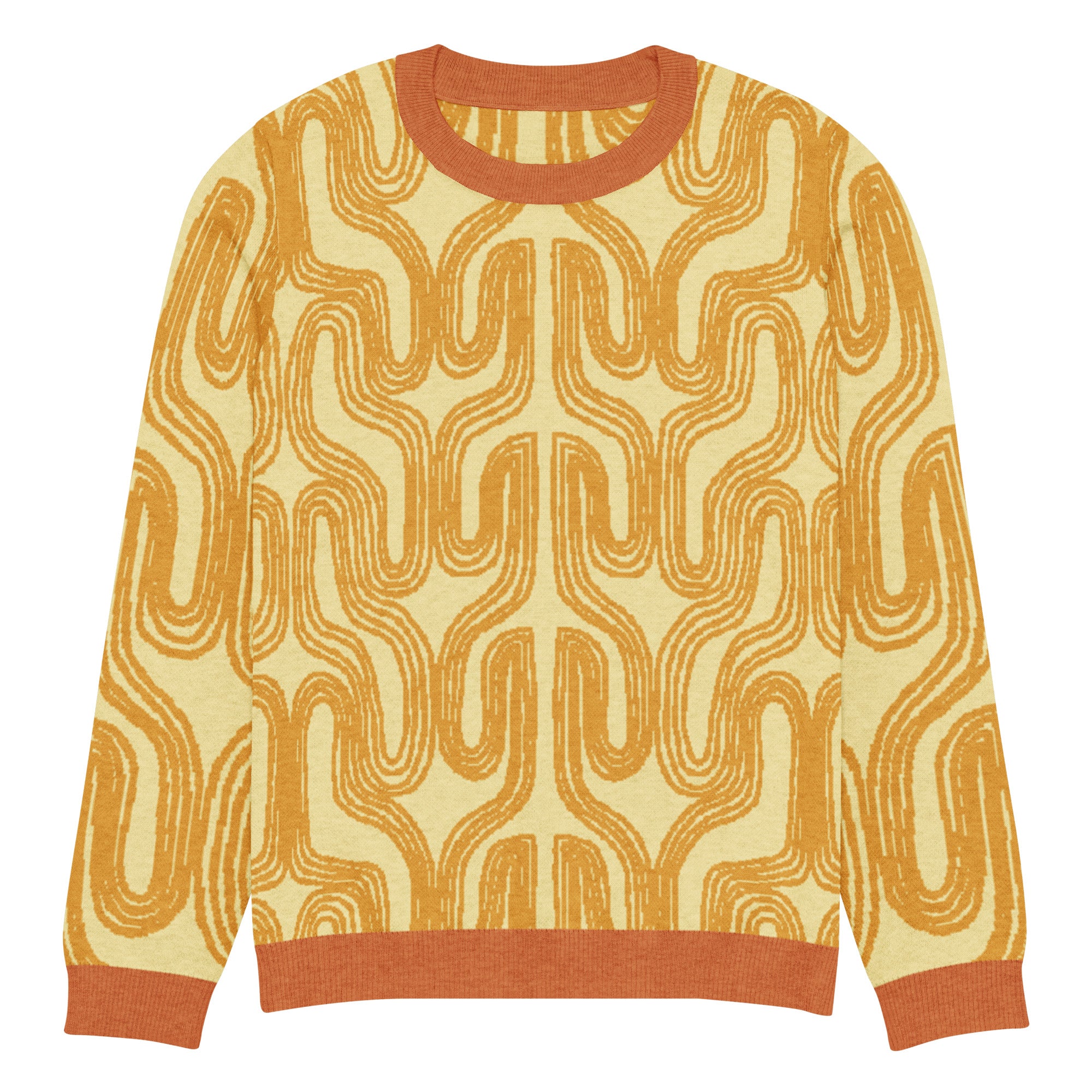 Aru crew-neck sweater in Oloma orange — Onu Monu