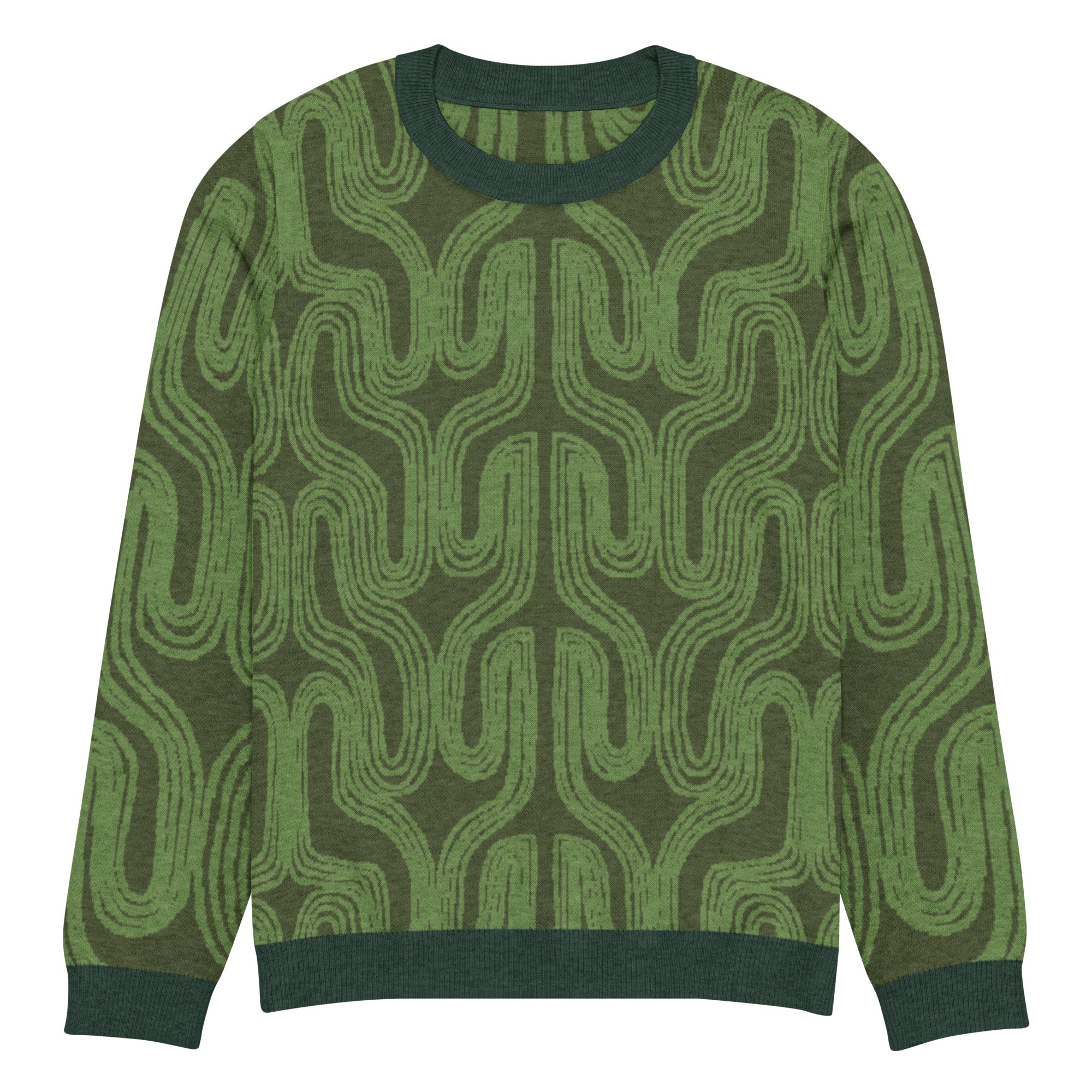 Aru crew-neck sweater in Ugwu green — Onu Monu