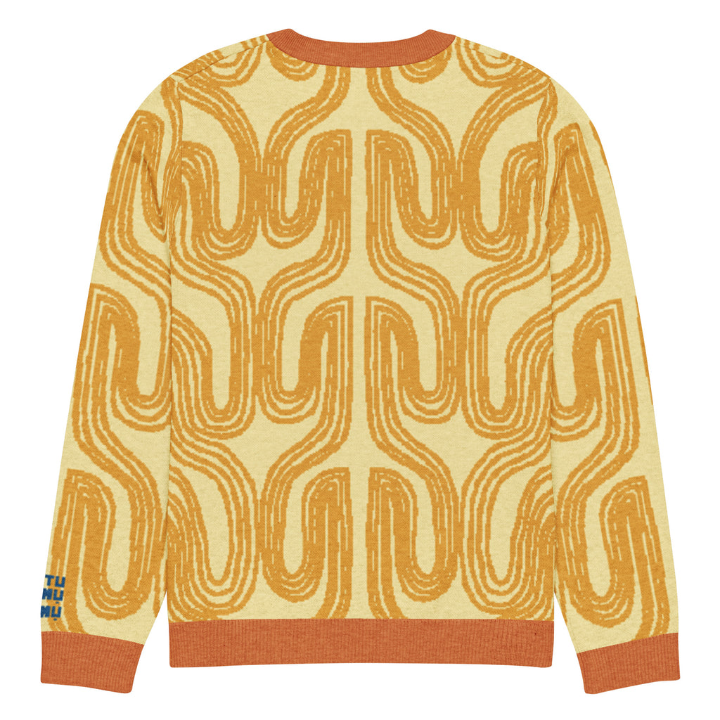 Aru crew-neck sweater in Oloma orange — Onu Monu