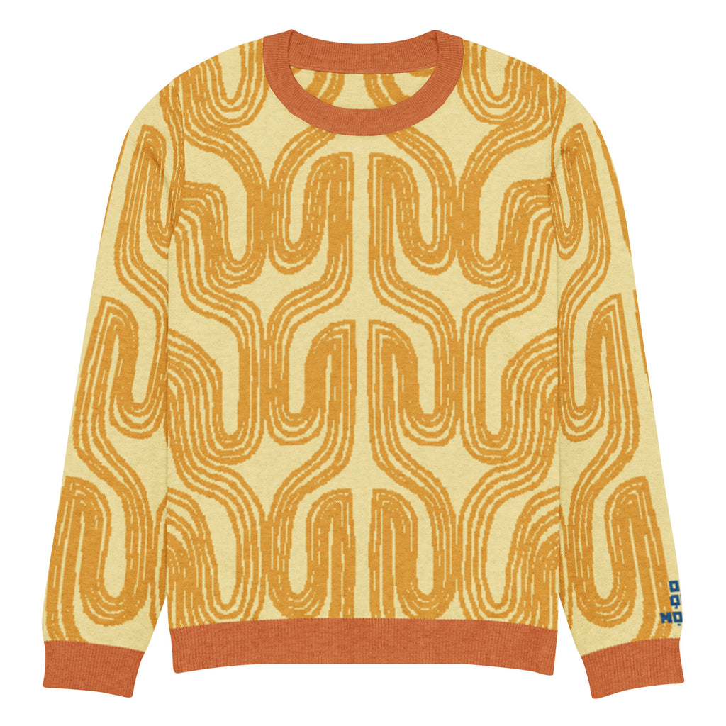 Aru crew-neck sweater in Oloma orange — Onu Monu