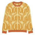 Aru crew-neck sweater in Oloma orange — Onu Monu