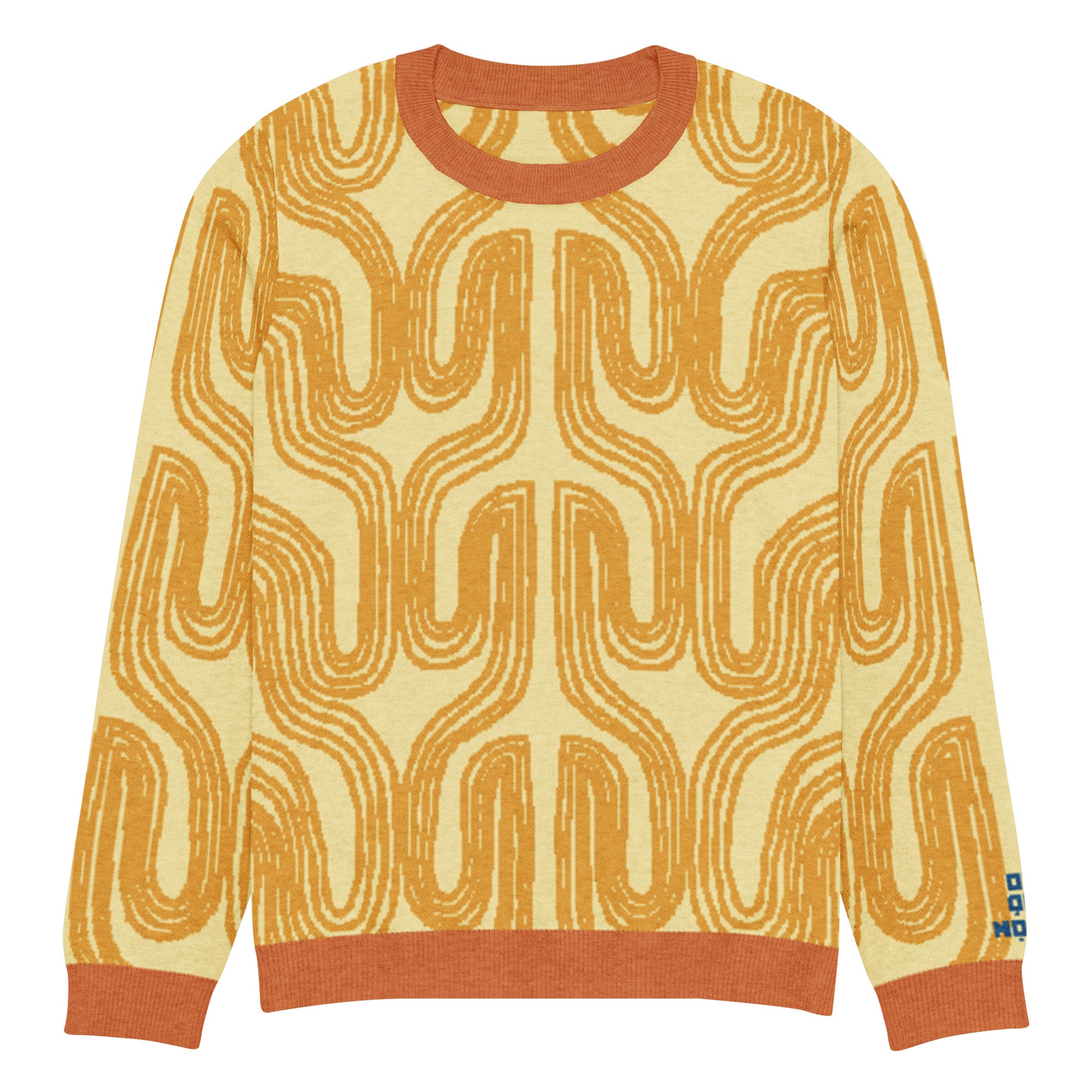 Aru crew-neck sweater in Oloma orange — Onu Monu