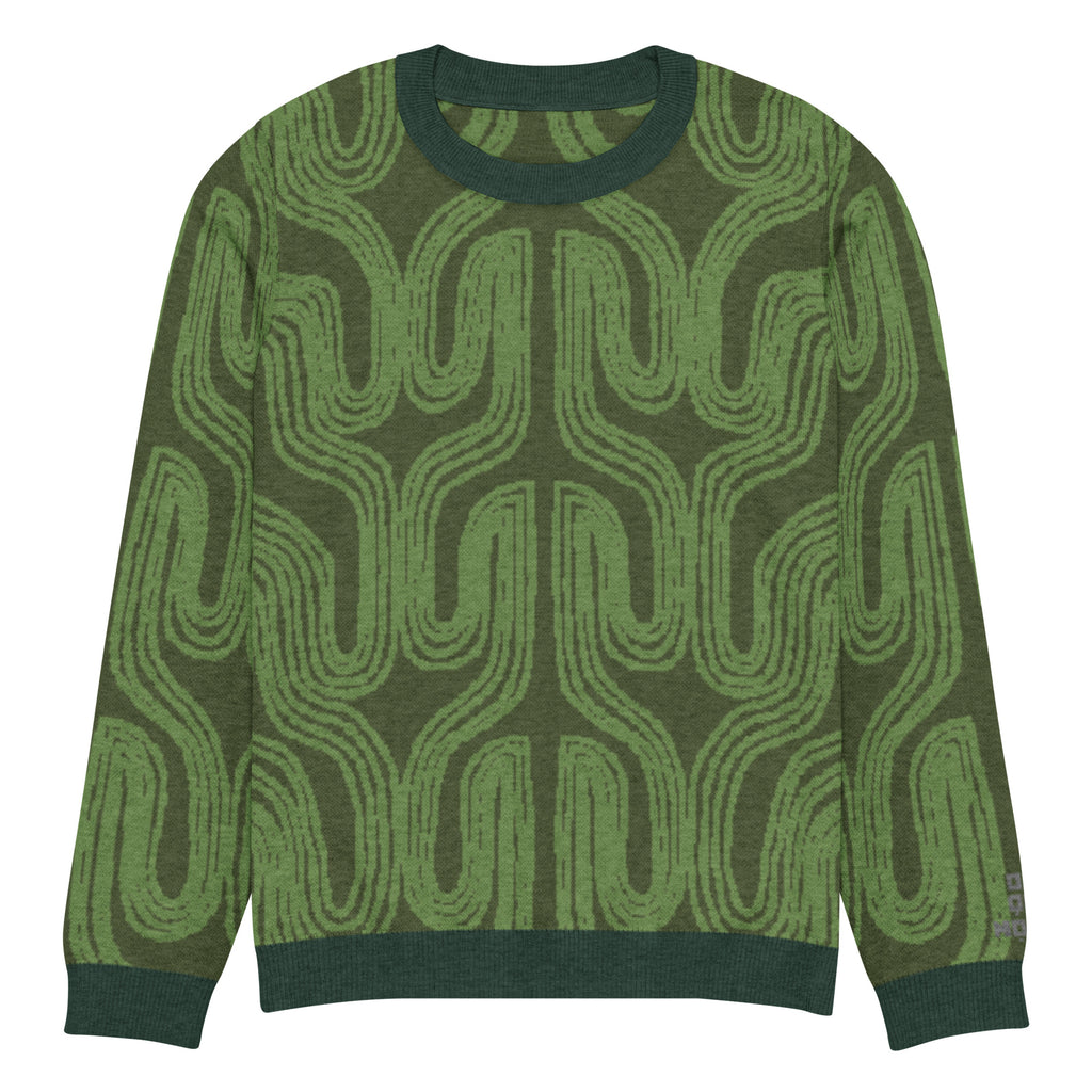Aru crew-neck sweater in Ugwu green — Onu Monu