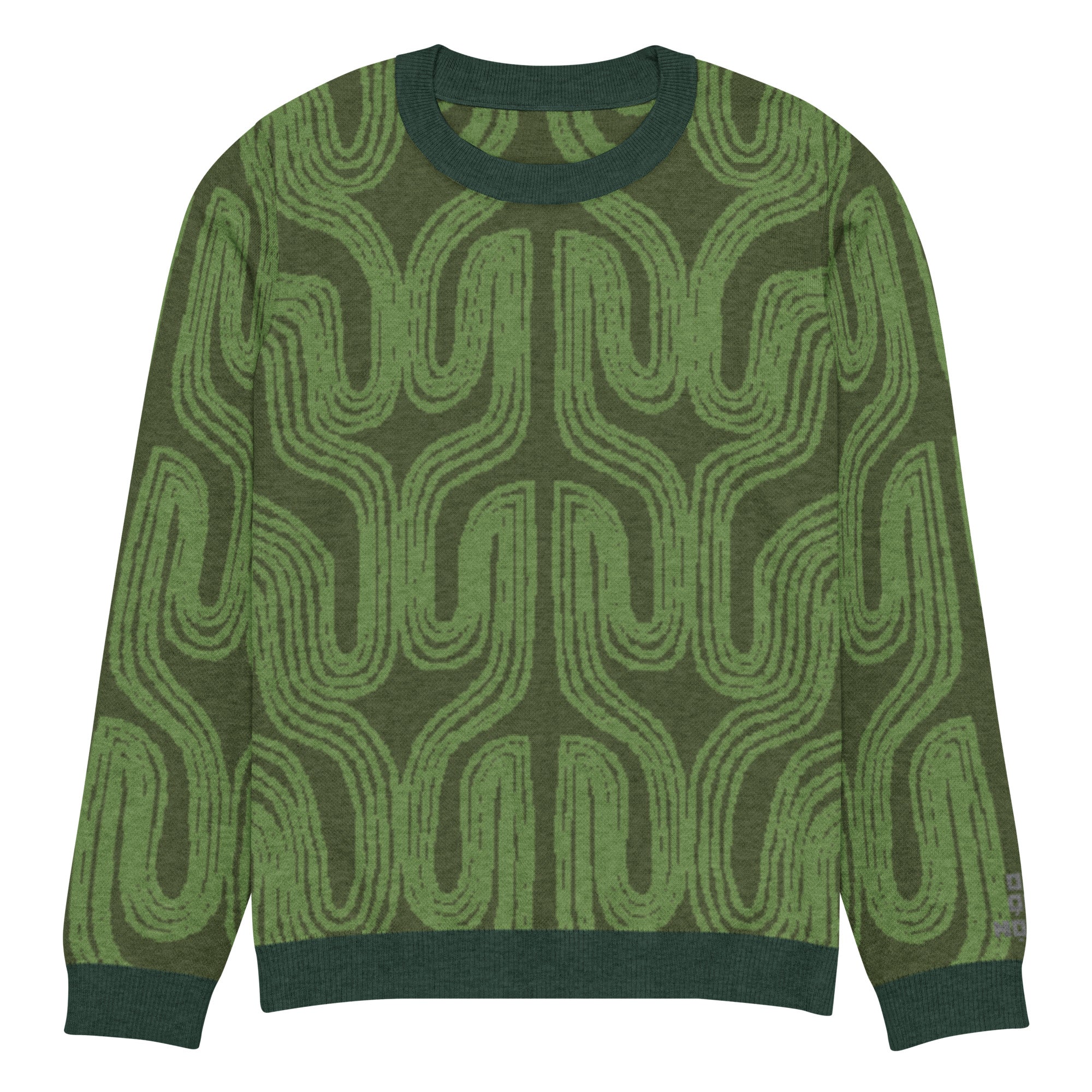 Aru crew-neck sweater in Ugwu green — Onu Monu
