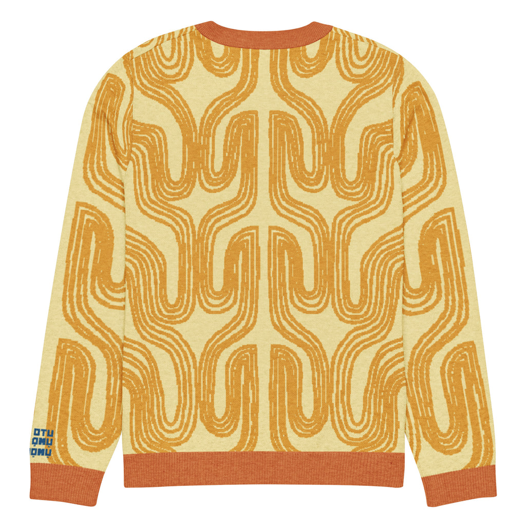 Aru crew-neck sweater in Oloma orange — Onu Monu