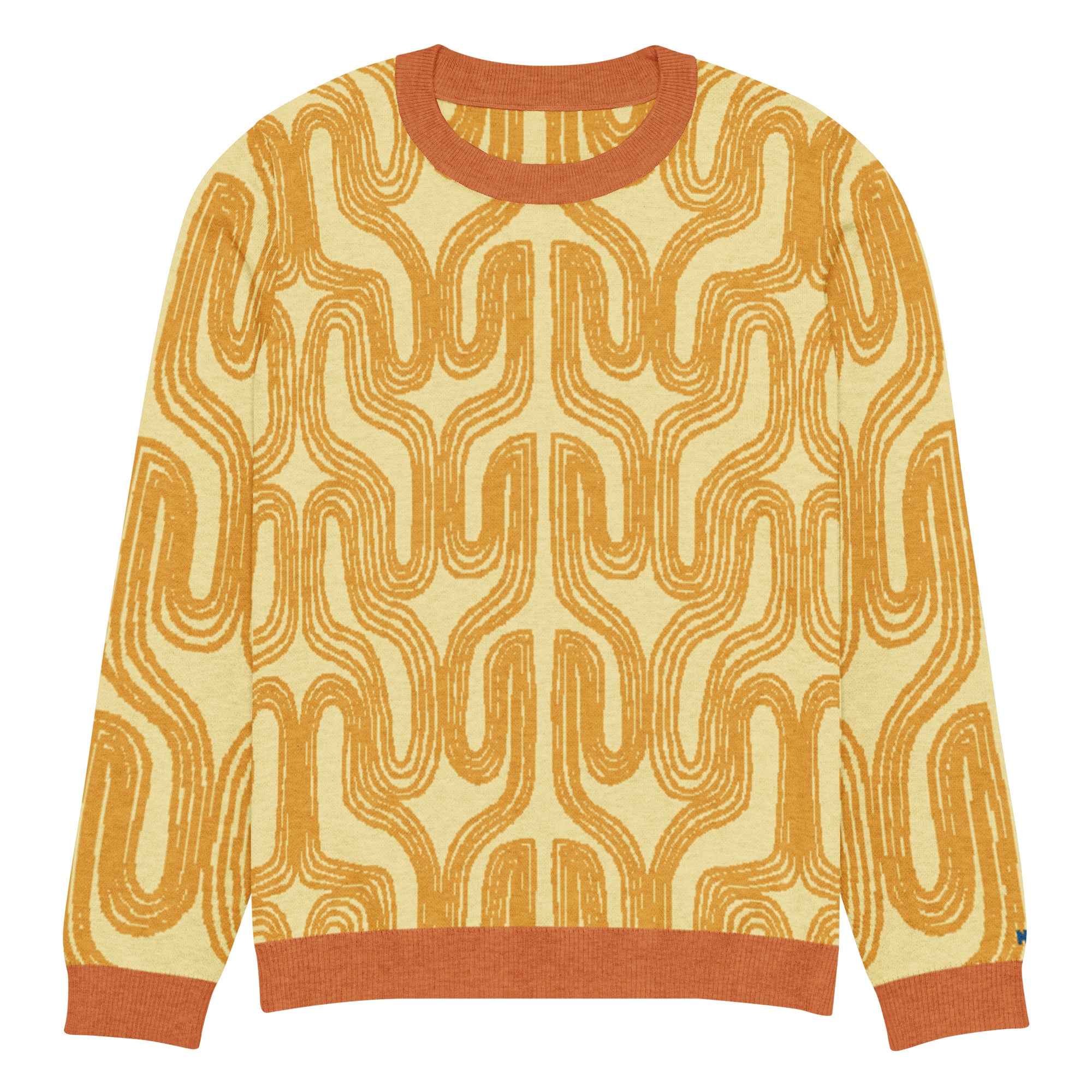 Aru crew-neck sweater in Oloma orange — Onu Monu