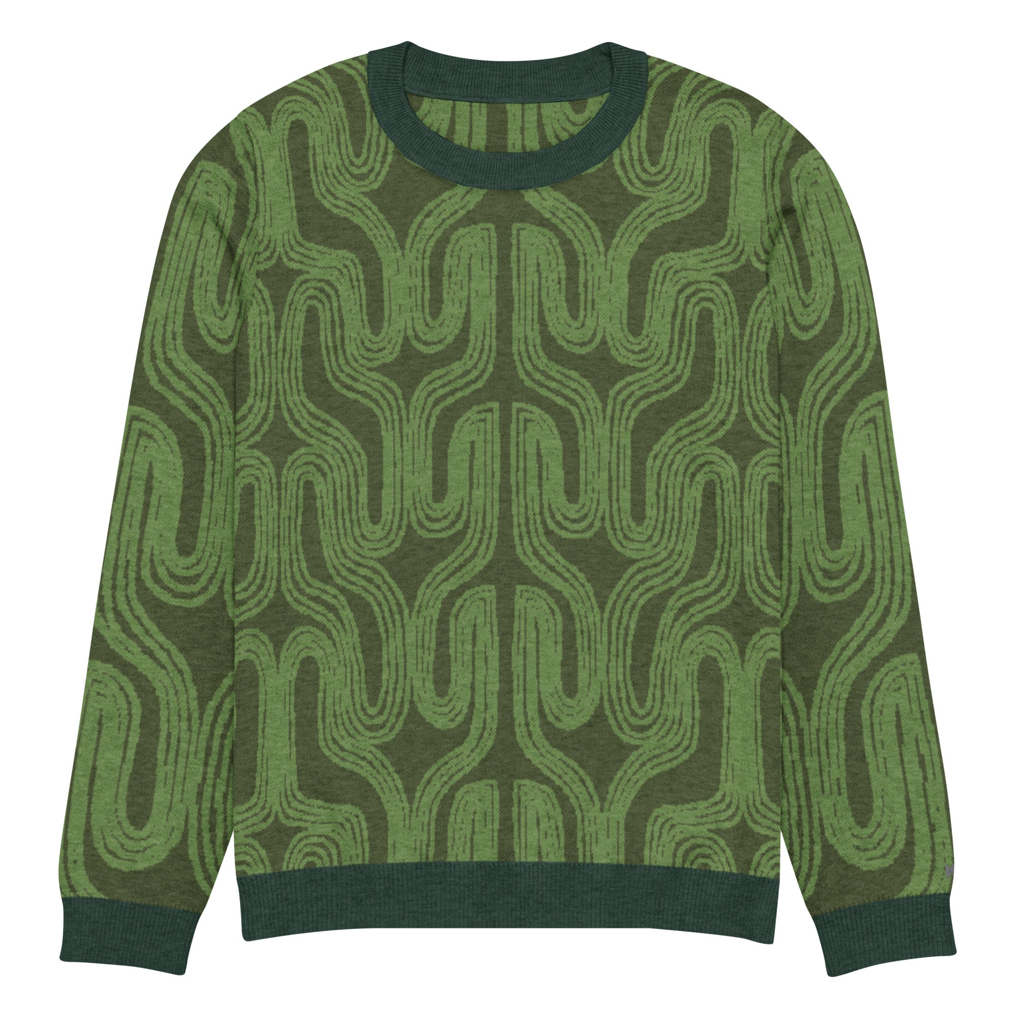 Aru crew-neck sweater in Ugwu green — Onu Monu