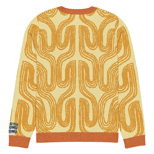 Aru crew-neck sweater in Oloma orange — Onu Monu
