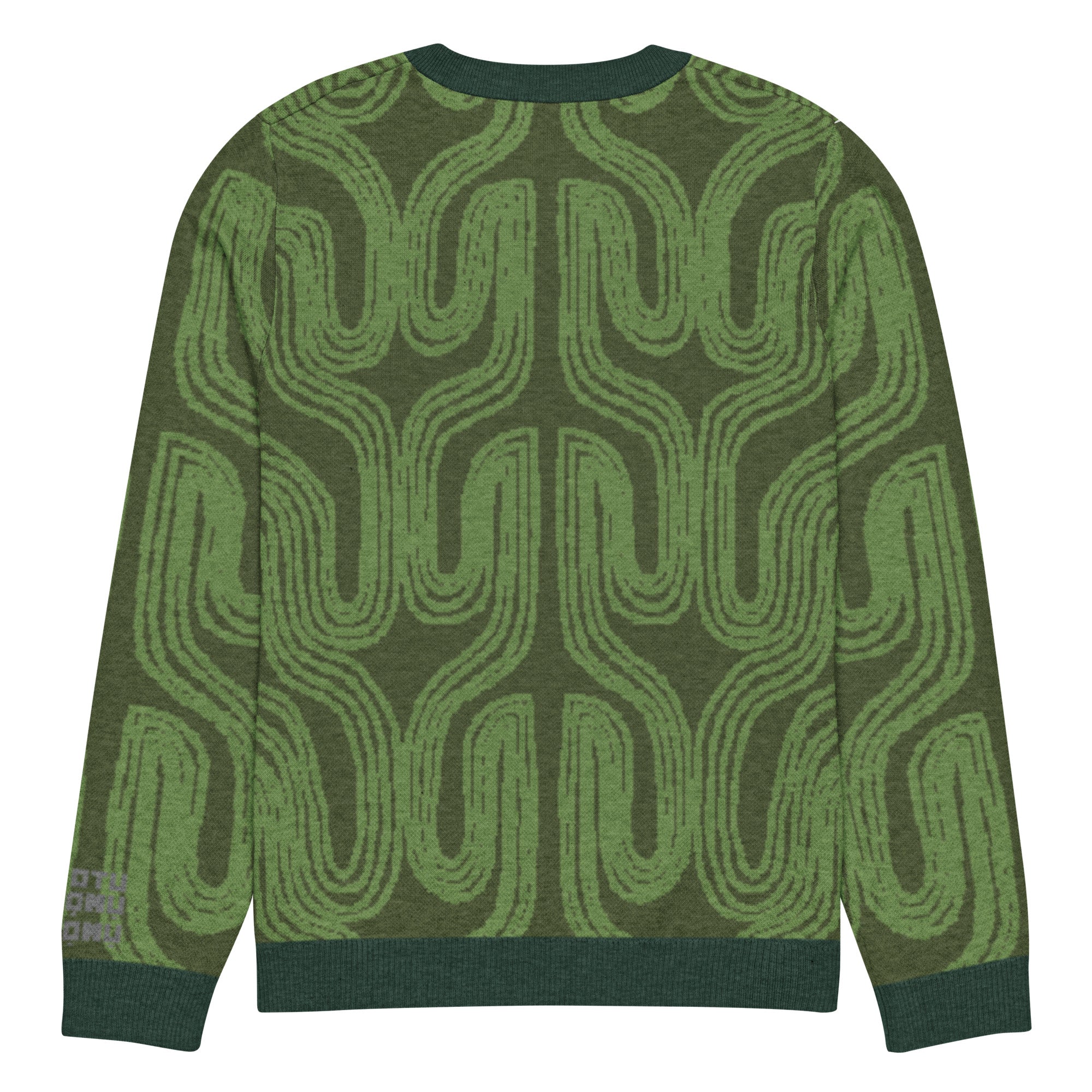 Aru crew-neck sweater in Ugwu green — Onu Monu