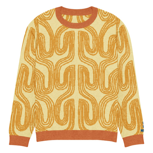 Aru crew-neck sweater in Oloma orange — Onu Monu