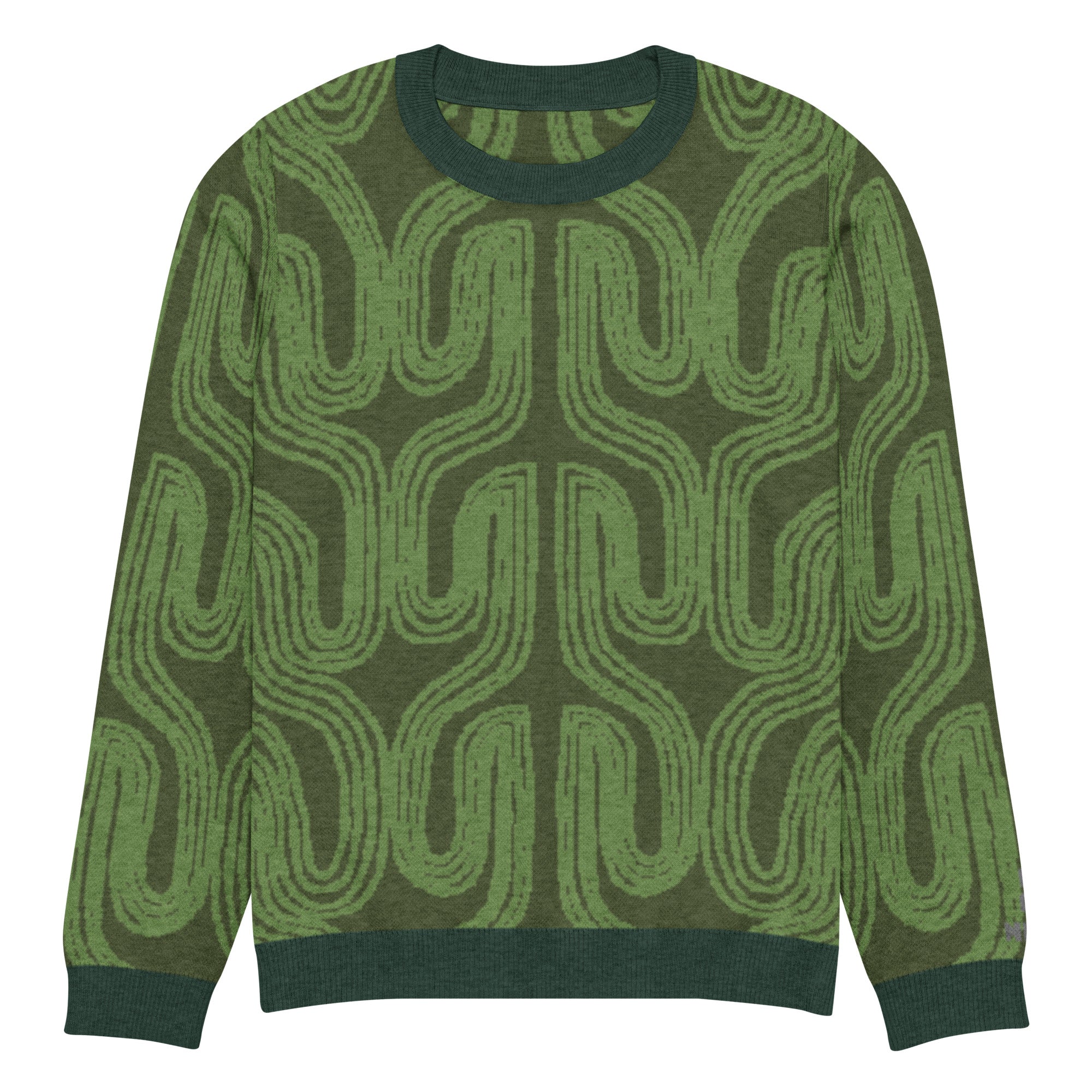 Aru crew-neck sweater in Ugwu green — Onu Monu