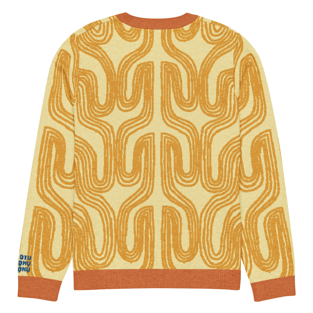 Aru crew-neck sweater in Oloma orange — Onu Monu