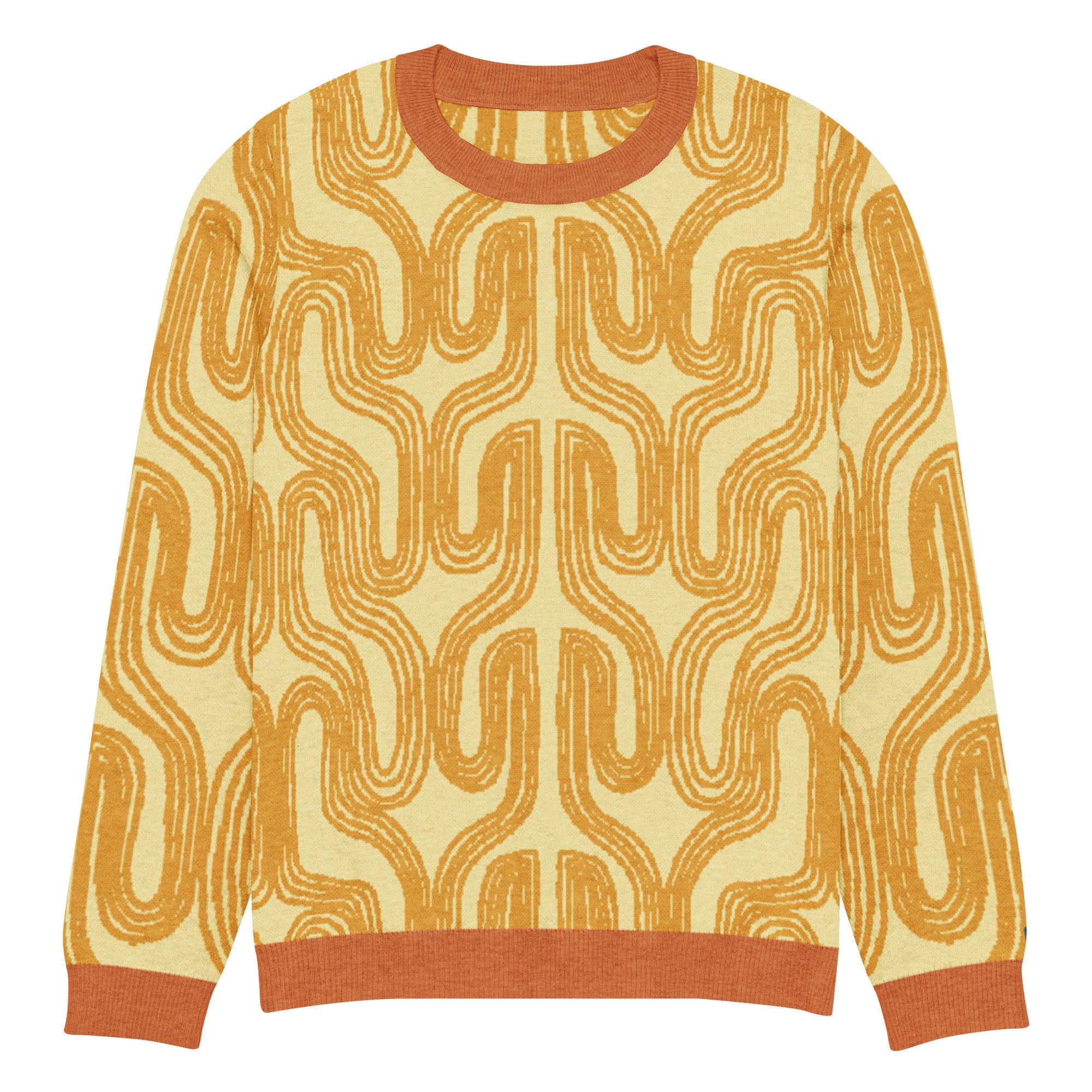 Aru crew-neck sweater in Oloma orange — Onu Monu