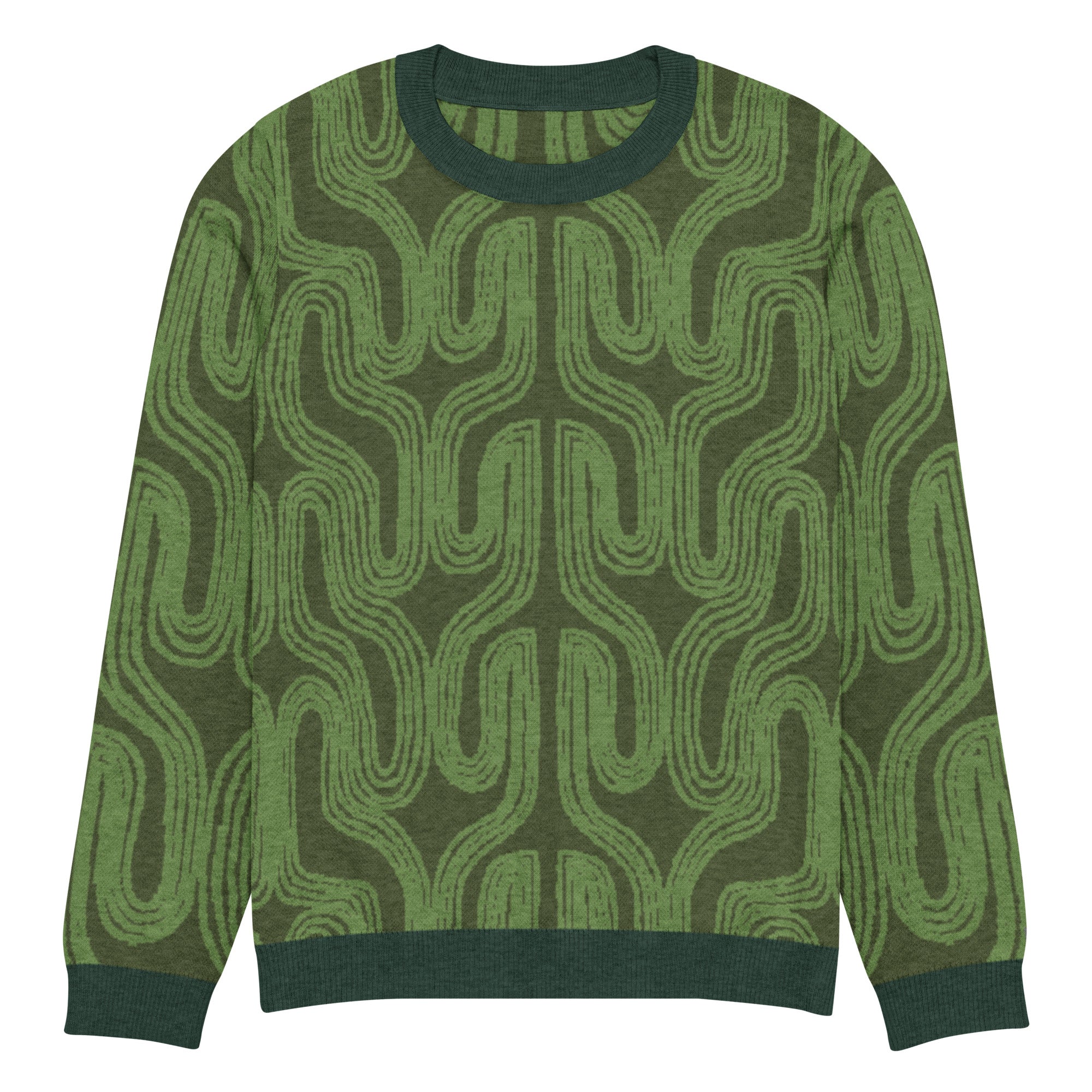 Aru crew-neck sweater in Ugwu green — Onu Monu