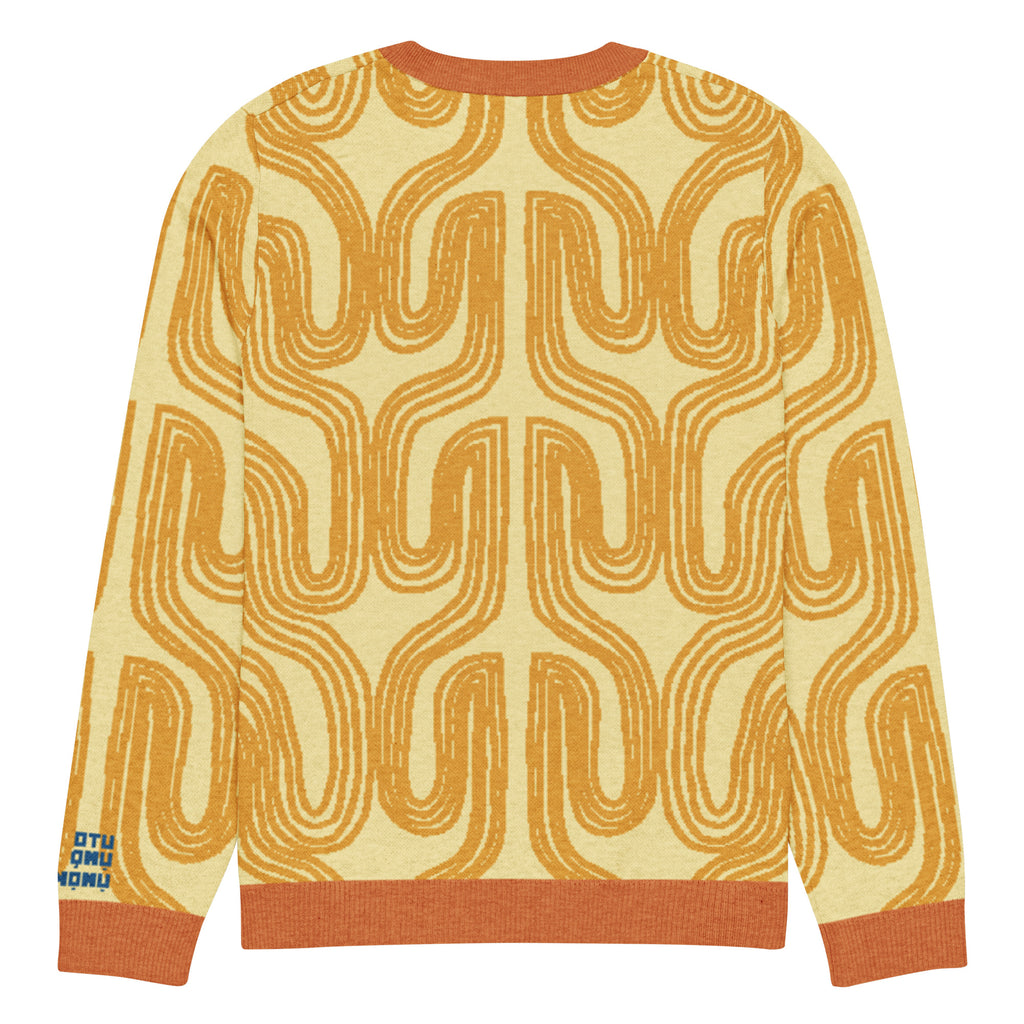 Aru crew-neck sweater in Oloma orange — Onu Monu