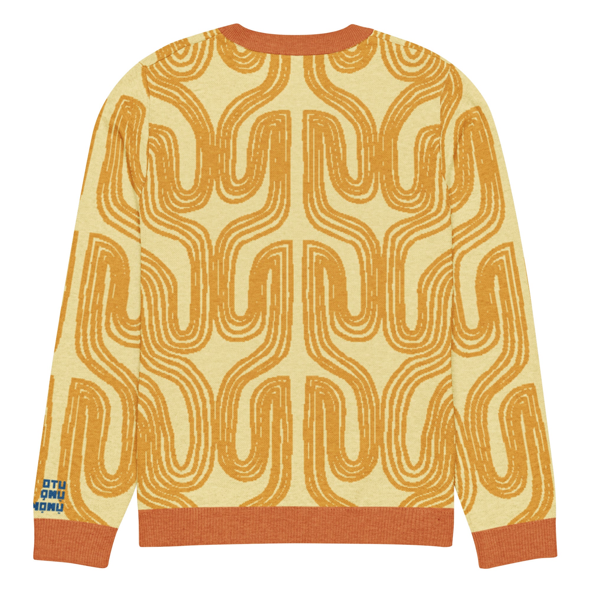 Aru crew-neck sweater in Oloma orange — Onu Monu