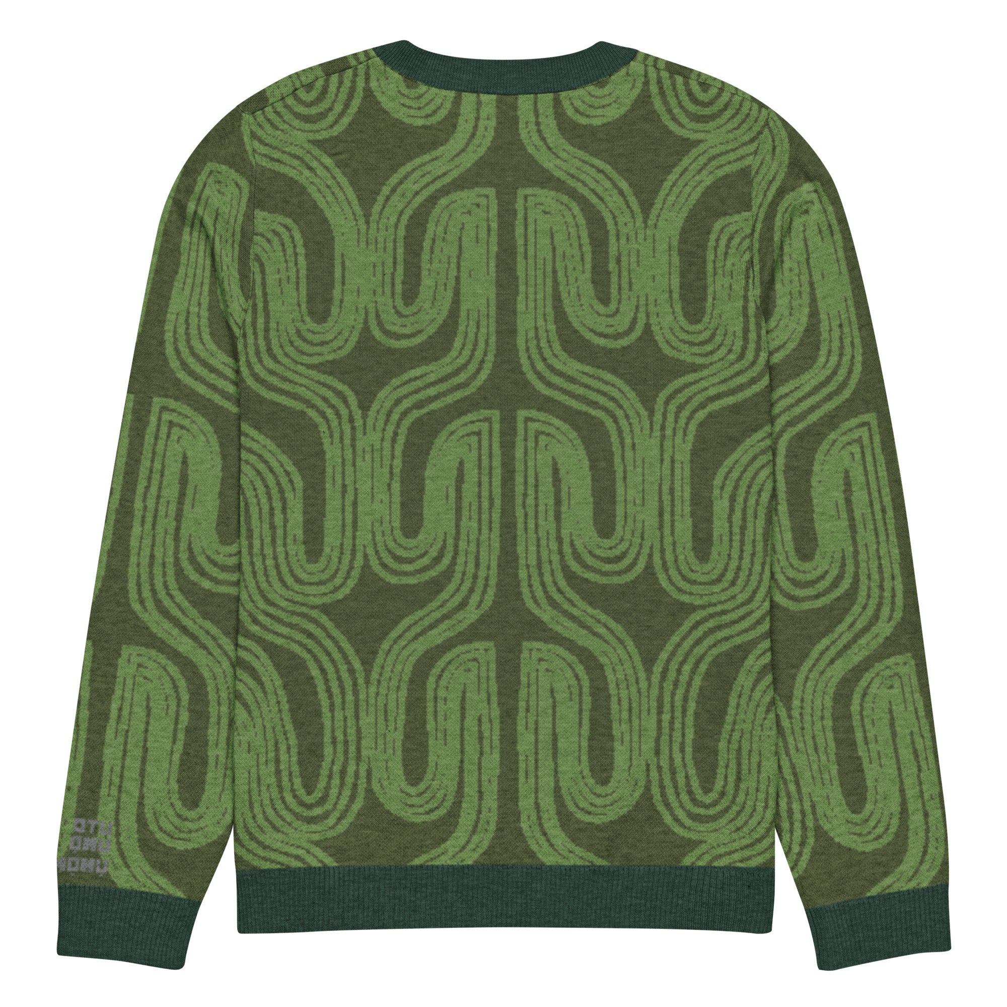 Aru crew-neck sweater in Ugwu green — Onu Monu