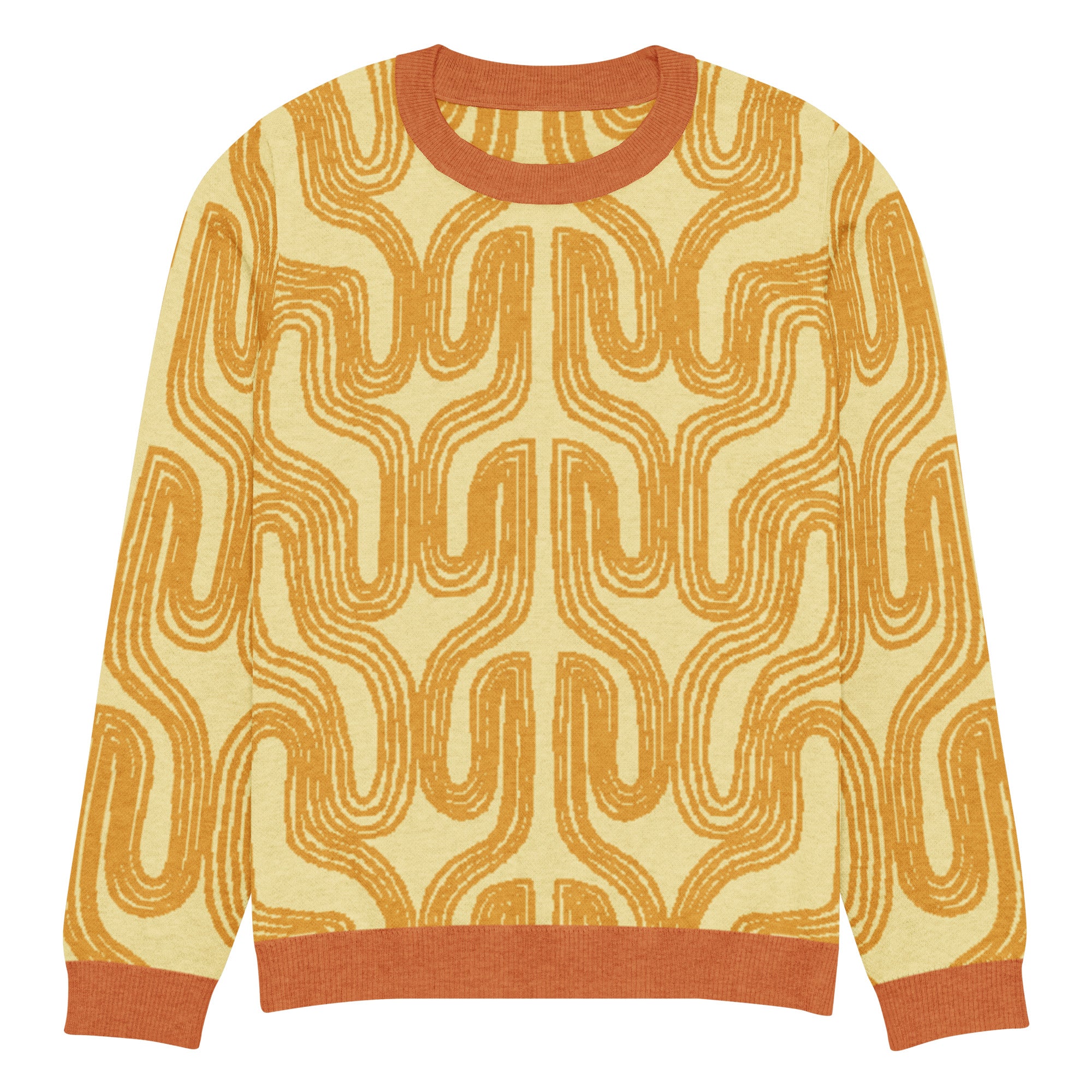 Aru crew-neck sweater in Oloma orange — Onu Monu