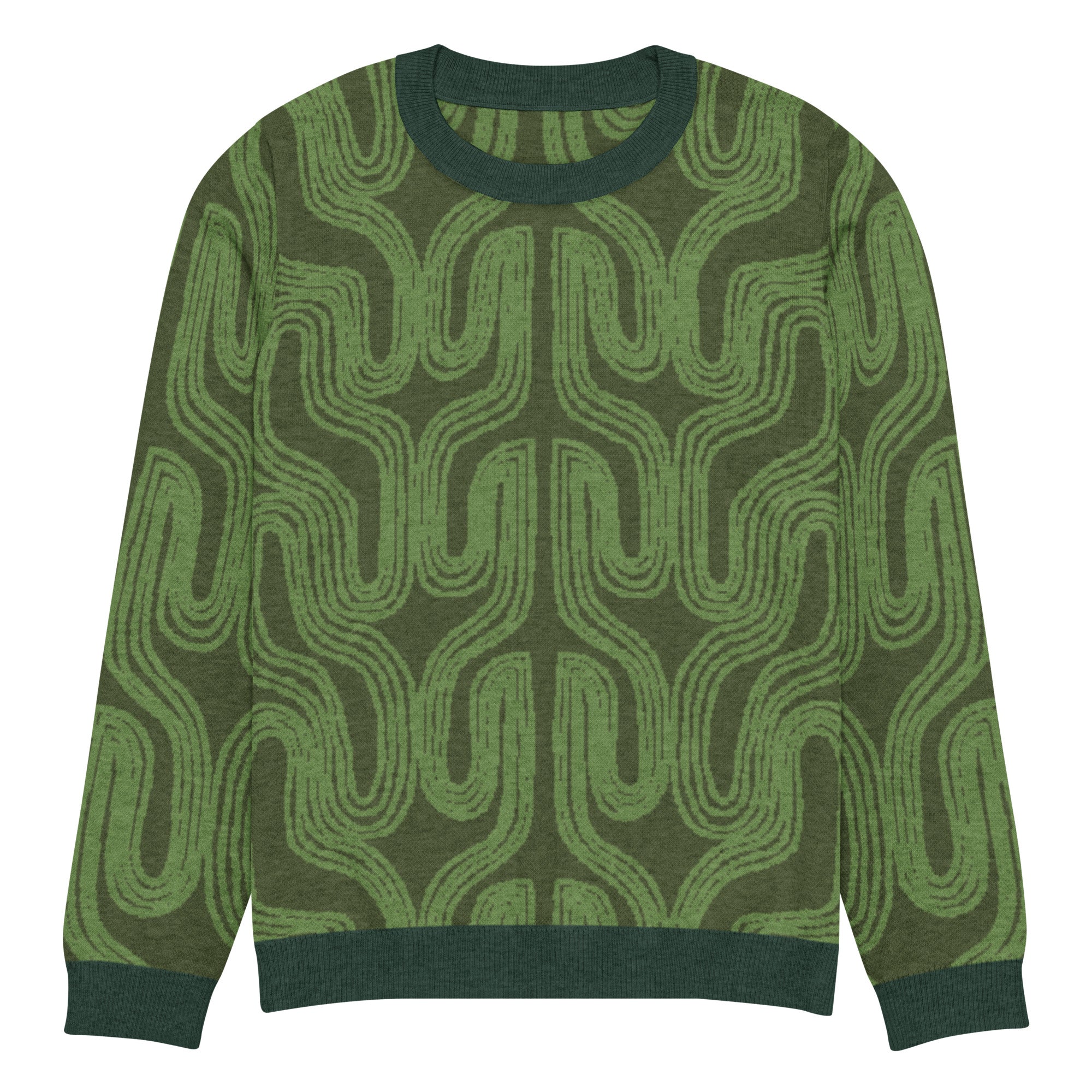 Aru crew-neck sweater in Ugwu green — Onu Monu