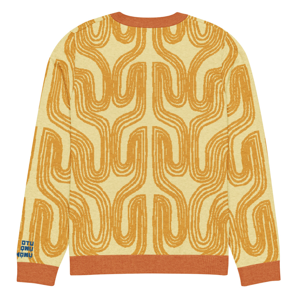 Aru crew-neck sweater in Oloma orange — Onu Monu