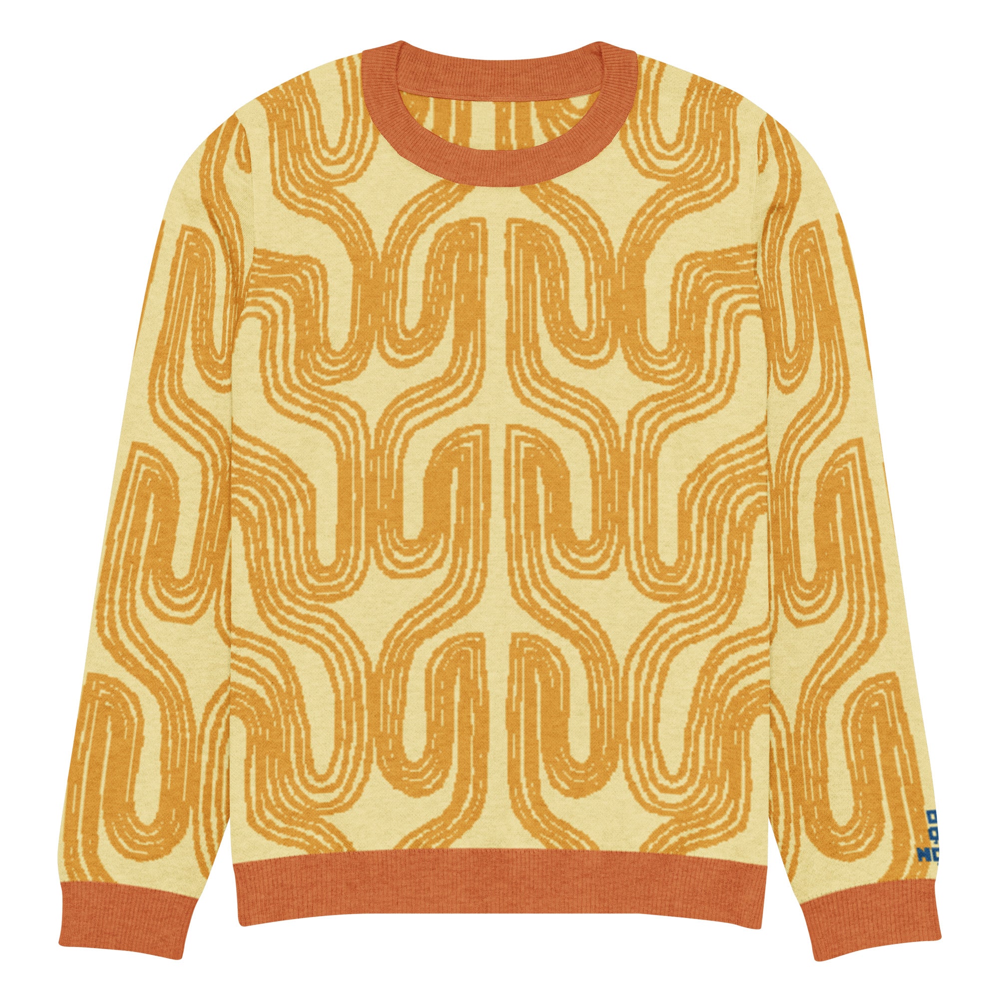 Aru crew-neck sweater in Oloma orange — Onu Monu