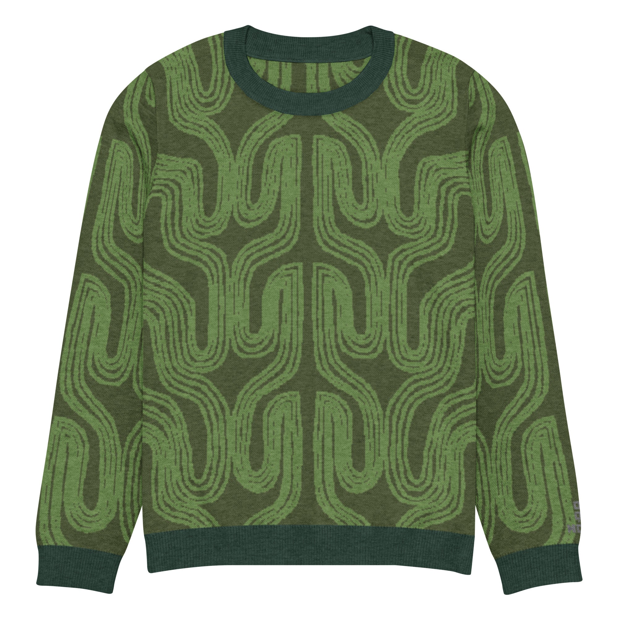 Aru crew-neck sweater in Ugwu green — Onu Monu