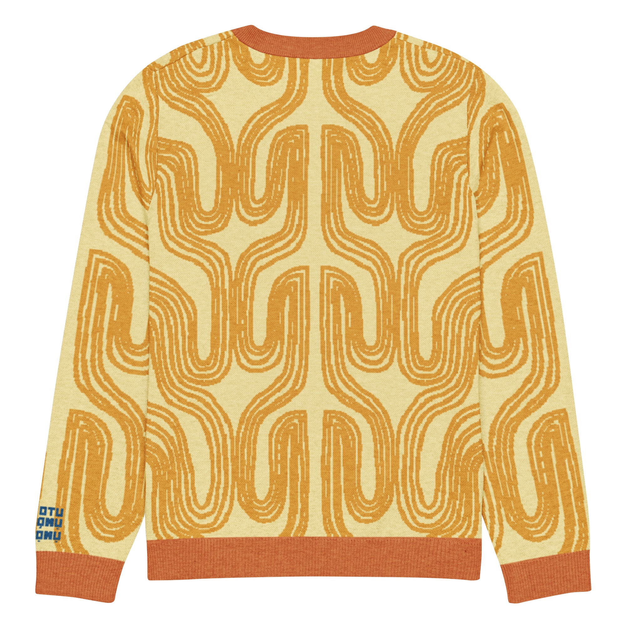 Aru crew-neck sweater in Oloma orange — Onu Monu
