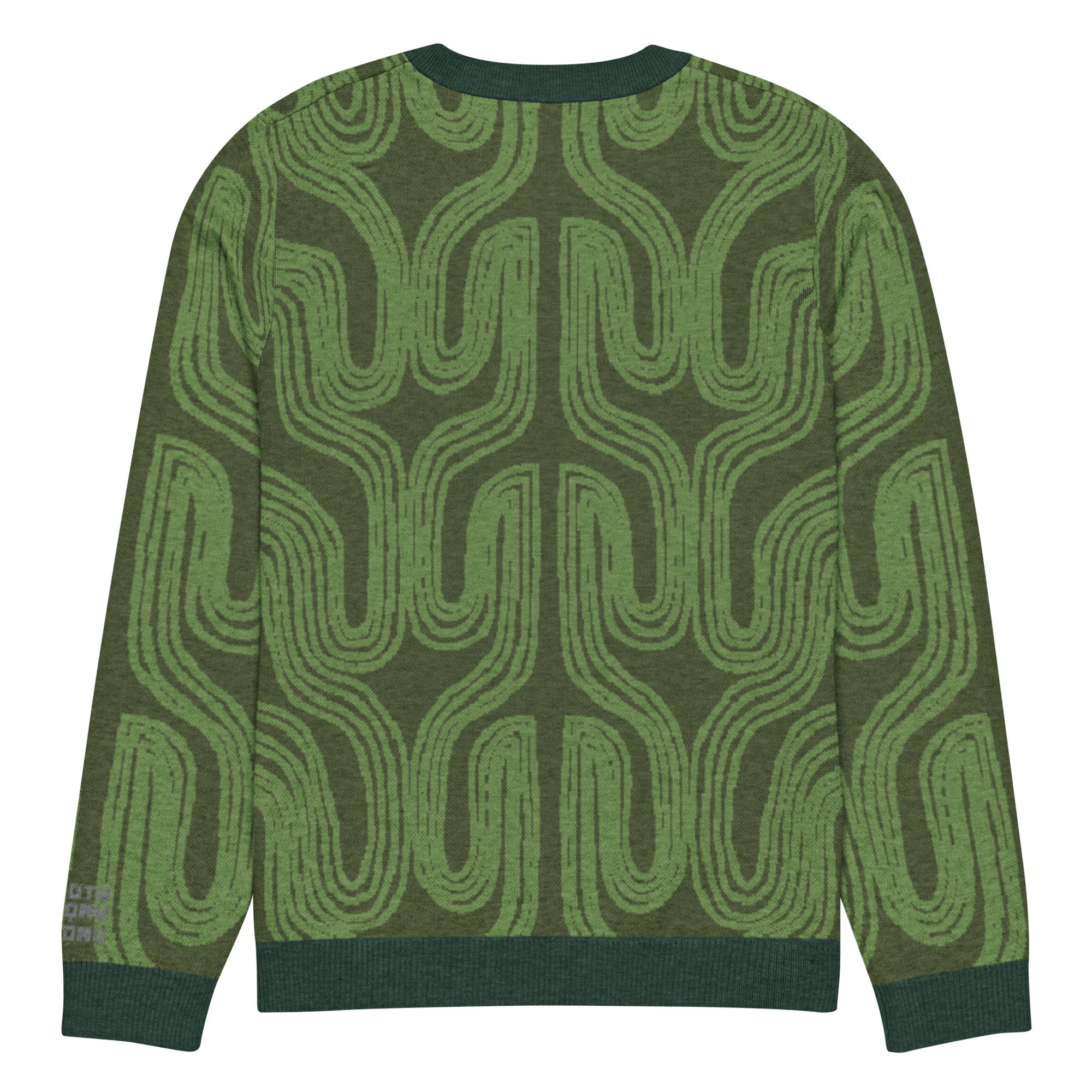 Aru crew-neck sweater in Ugwu green — Onu Monu