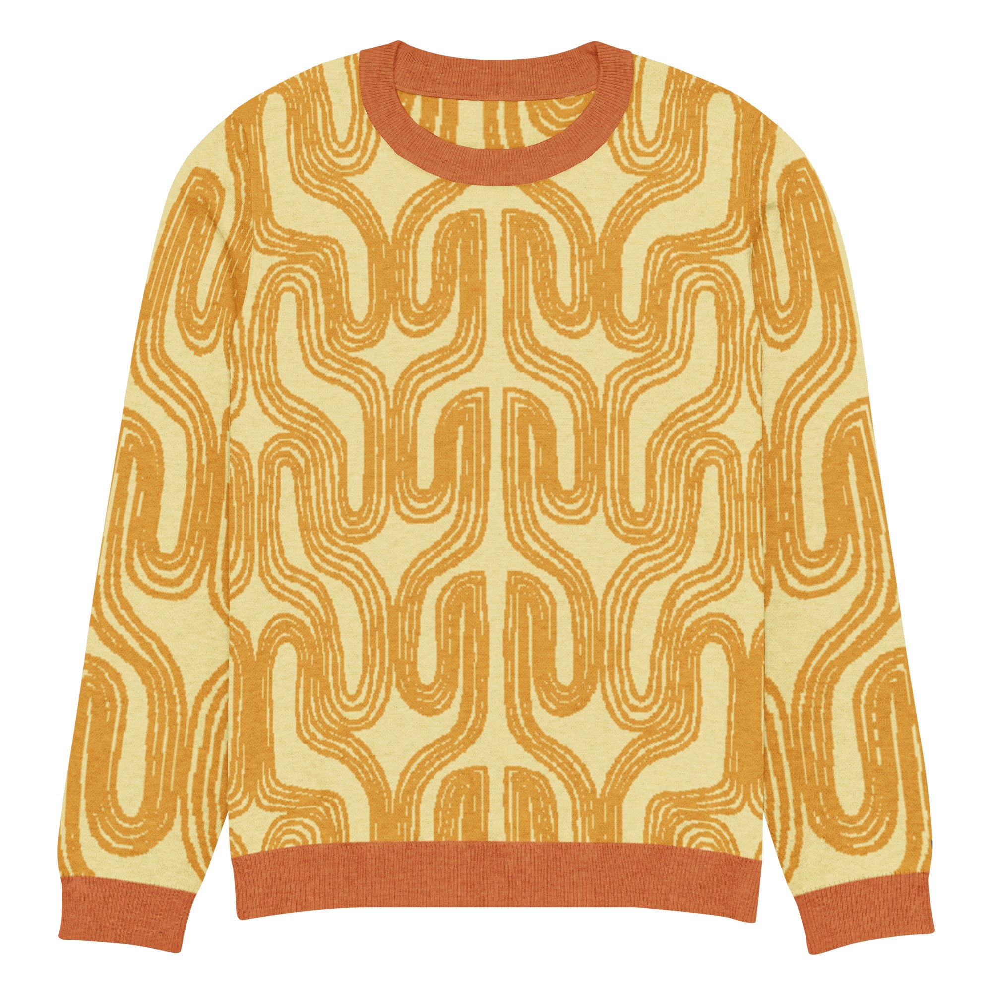 Aru crew-neck sweater in Oloma orange — Onu Monu