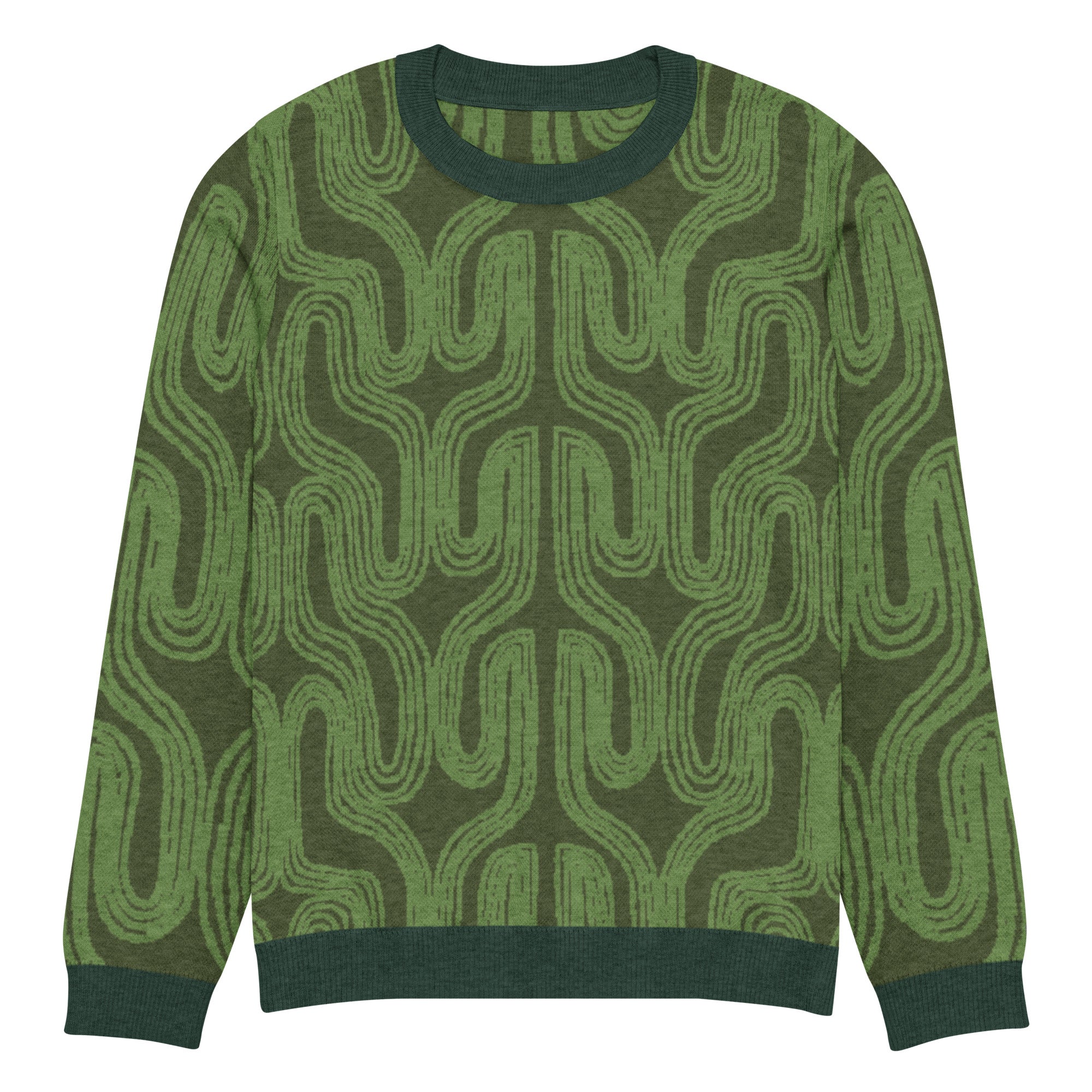 Aru crew-neck sweater in Ugwu green — Onu Monu
