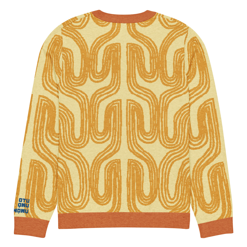 Aru crew-neck sweater in Oloma orange — Onu Monu