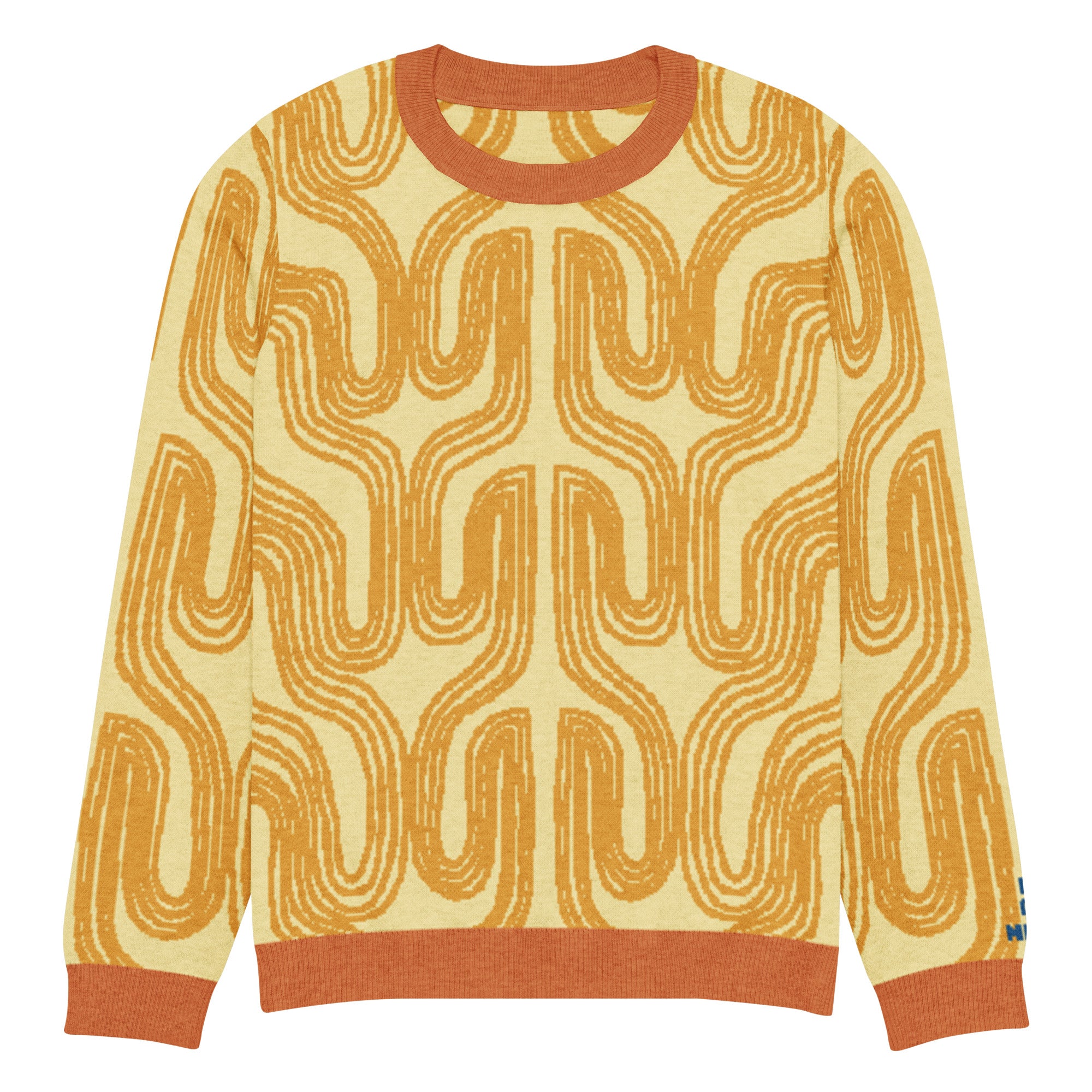 Aru crew-neck sweater in Oloma orange — Onu Monu