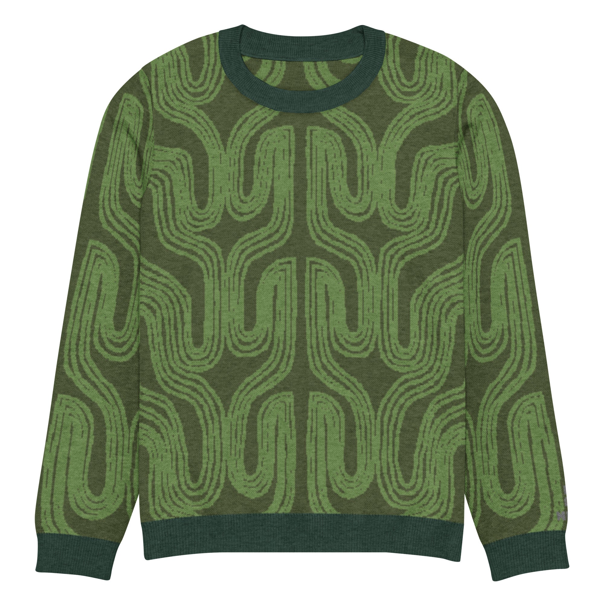 Aru crew-neck sweater in Ugwu green — Onu Monu